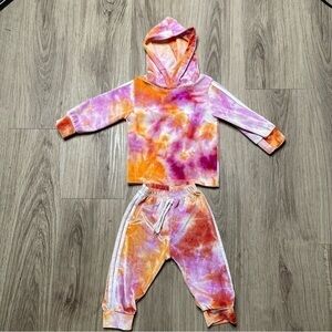 Hoodie Jogger Set - 2pc | Baby 6-9 Months | Orange Tie Dye